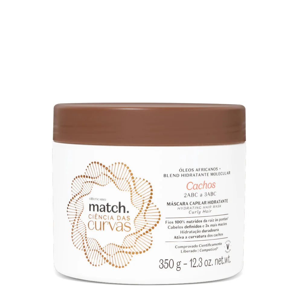 Máscara Capilar Hidratante Cachos Match Ciência das Curvas 350g